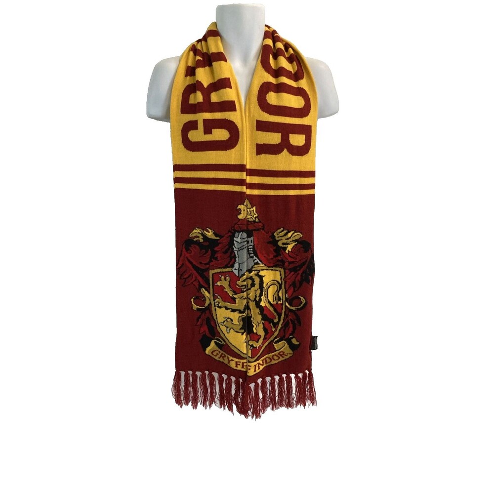 Harry Potter Official Gryffindor Crest Scarf w Fringe One Size Fits Most 73"Long